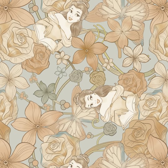 Disney&#xAE; Sketch Belle &#x26; Flowers Cotton Fabric